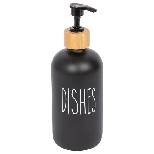 Glass Dish Soap Dispenser - 500ml - Black